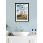Cuadro Dormitorio Living Monet Mujer Con Sombrilla El Paseo Marco Negro