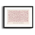 Cuadro William Morris Botanico Sauce Rosa 53x43cm Paspartú Marco Negro