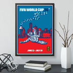 Cuadro Copa Del Mundo Futbol Fifa 2026 Póster Oficial Ciudad Dallas Estados Unidos Negro