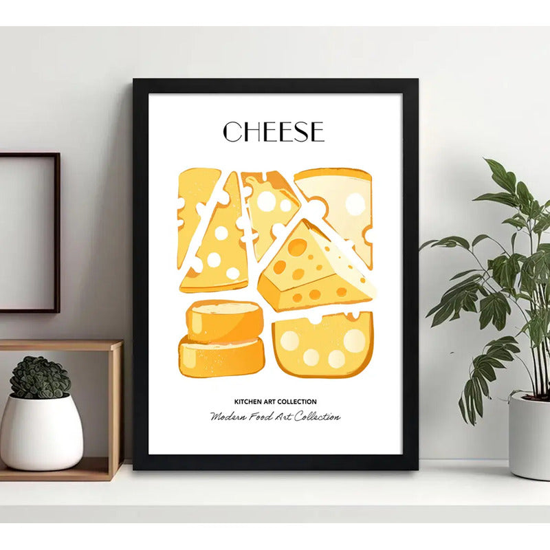 Cuadro Quesos Cheese Kitchen Art Cocina Living Vino Bar Marco Negro