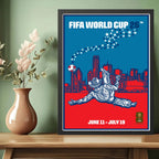 Cuadro Copa Del Mundo Futbol Fifa 2026 Póster Oficial Ciudad Dallas Estados Unidos Negro