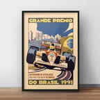 Cuadro Interlagos Brasil Ayrton Senna  Formula 1 Modelo 2 Marco Negro
