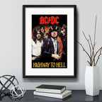Cuadro Ac/dc Highway To Hell Rock B2 Decoracion Con Paspartú Marco Negro