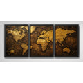 Set 3 Cuadros Mapamundi Mapa Mundo Brs2 Decoracion Oficina Marco Negro