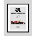 Cuadro Lewis Hamilton Ferrari 44 Formula 1 Auto Carrera Arte Marco Negro