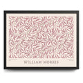 Cuadro Dormitorio Living William Morris Sauce Rosa Plantas Marco Negro