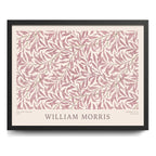 Cuadro Dormitorio Living William Morris Sauce Rosa Plantas Marco Negro
