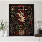 Cuadro Sepultura Roots Banda Death Metal Brasil Rock Vintage Marco Negro