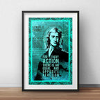 Cuadro Isaac Newton Frases Cientifico Retro Con Paspartú Marco Negro