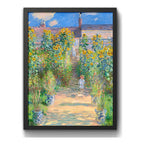 Cuadro Claude Monet Jardín En Vétheuil Esposa Y Hijos Flores Marco Negro