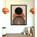 Cuadro Dormitorio Living Boho Abstracto Geometrico Arte Marco Negro