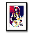 Cuadro Jimmy Page Pop Art Led Zeppelin Decoracion C Paspartú Marco Negro