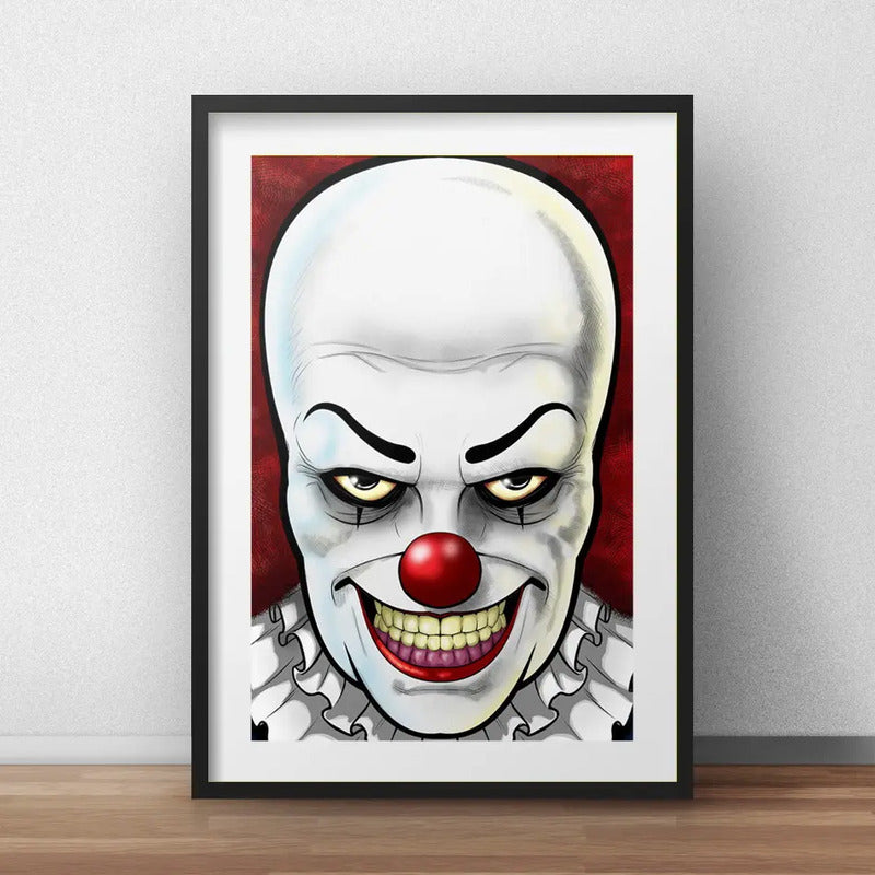 Cuadro Pennywise Art It Eso Payaso Pelicula Terror Paspartú Marco Negro