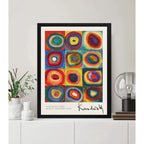 Cuadro Living Kandinsky Anillos Concéntrico Abstracto Arte Marco Negro