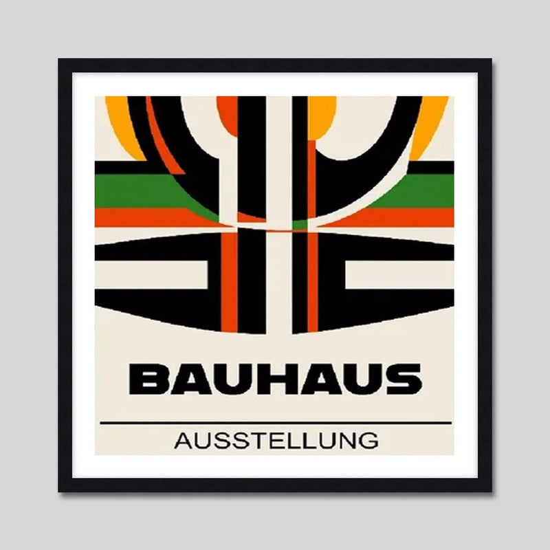 Cuadro Bauhaus Arte Arquitectura Geometrica Colores 33x33cm Bauhaus 7 Marco Negro