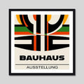 Cuadro Bauhaus Arte Arquitectura Geometrica Colores 33x33cm Bauhaus 7 Marco Negro