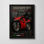 Cuadro Ducati 916 1994 Moto Icónico Detalles Specs Efecto 3d Marco Negro