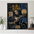 Cuadro Bb King Blues Guitarra Lucille Rock Arte Vintage Marco Negro