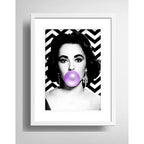 Cuadro Elizabeth Taylor Chicle Art Blanco Negro Con Paspartú