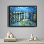 Cuadro Vincent Van Gogh Noche Estrellada Sobre El Ródano Marco Negro