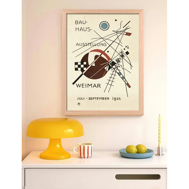 Cuadro Bauhaus Weimar 1923 Avant-garde Abstracto Marco Oak Marco Marrón Claro