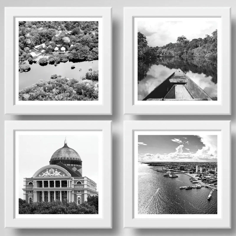 Set 4 Cuadros Manaus Amazonas Rio Selva Brasil Amazonia