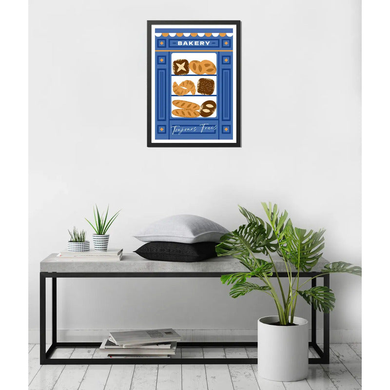 Cuadro Bakery Frase Toujours Frais Bake Cocina Decoracion Marco Negro