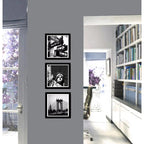 Set 3 Cuadros Nueva York Blanco Y Negro Ciudad - 33x33cm Marco Negro