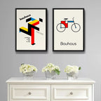 Set 2 Cuadros Bauhaus Carrera Bicicleta Running Man Bike Marco Negro