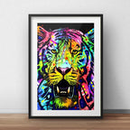 Cuadro Tigre Pop Art Animales Arte Decoracion Con Paspartú