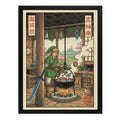 Cuadro Zelda Chef Cocina Hongos Comida Japón Game Decoracion Marco Negro