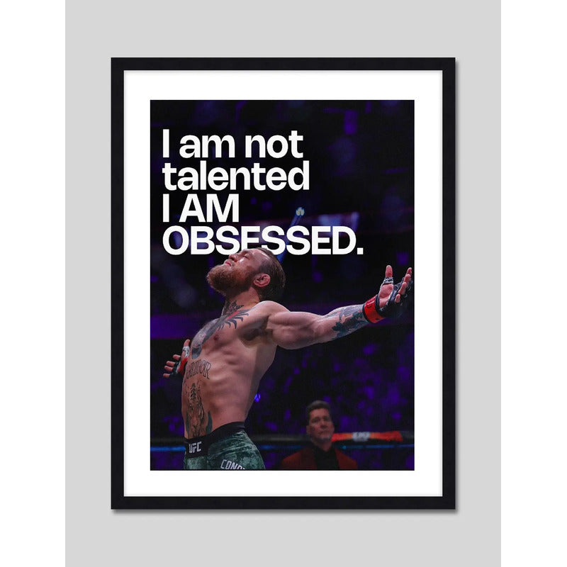 Cuadro Conor Mcgregor Frase Motivacional Deporte Mma Ufc Gym Marco Negro