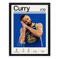 Cuadro Stephen Curry Basket Logros Baloncesto Signature Marco Negro