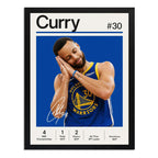 Cuadro Stephen Curry Basket Logros Baloncesto Signature Marco Negro