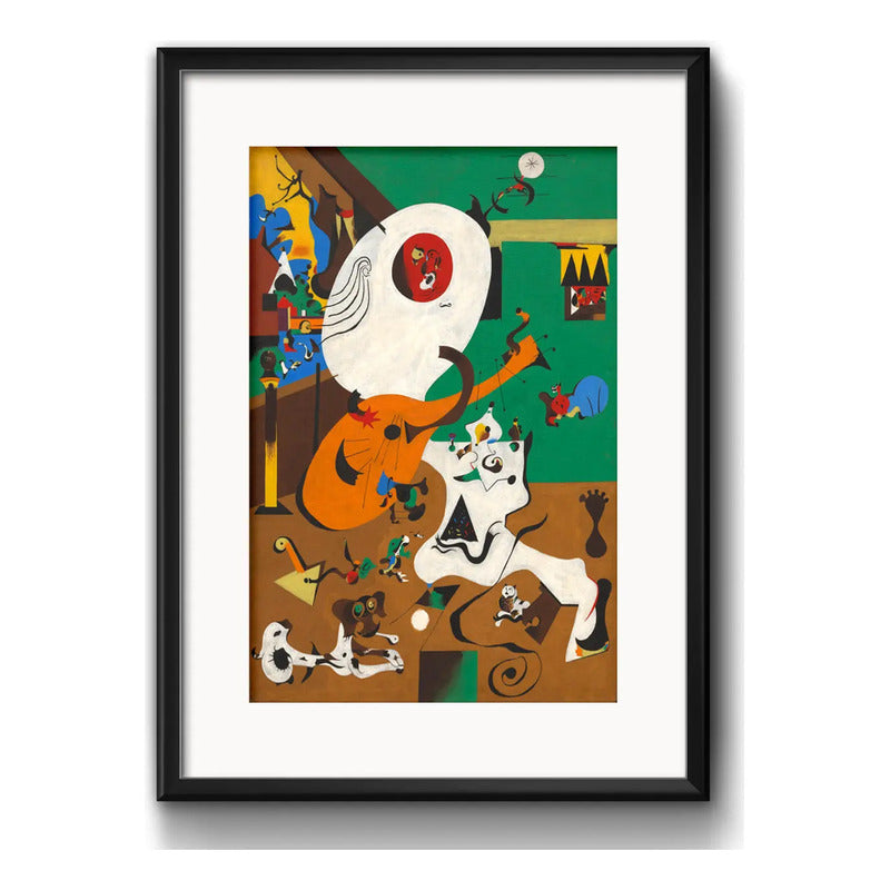 Cuadro Joan Miró Interior Holandés I 53x43cm Con Paspartú Marco Negro