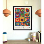 Cuadro Living Kandinsky Anillos Concéntrico Abstracto Arte Marco Negro