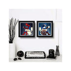 Set 2 Cuadros Spiderman Capitán America Baño Héroe Comics