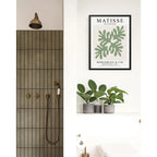 Cuadro Dormitorio Living Matisse Bs3 Tonos Verde Beige Claro Marco Negro