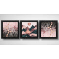 Set 3 Cuadros Abstracto Rose Gold Escandinavo Geometrico Art