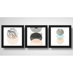 Set 3 Cuadros Boho Chic Hojas Botanico Decoracion - 33x33cm Boho Chic 3 Negro