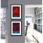 Set 2 Cuadros Formula Quimica Vino Café Cocina Con Paspartu