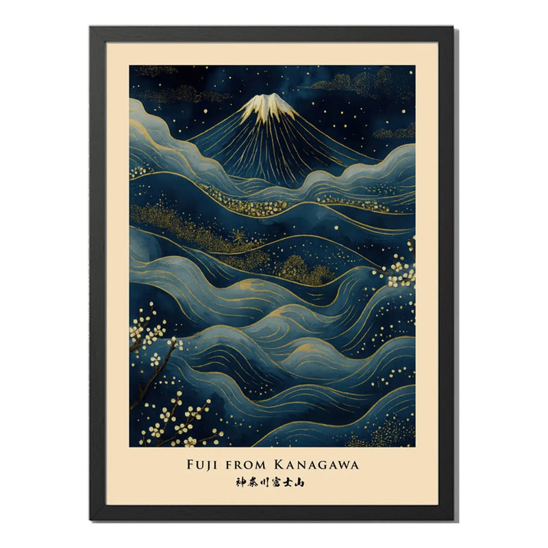Set 3 Cuadros Monte Castillo Templo Arte Japonés Decoracion Marco Negro