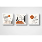 Set 3 Cuadros Boho Chic Hojas Flor Arte Decoracion