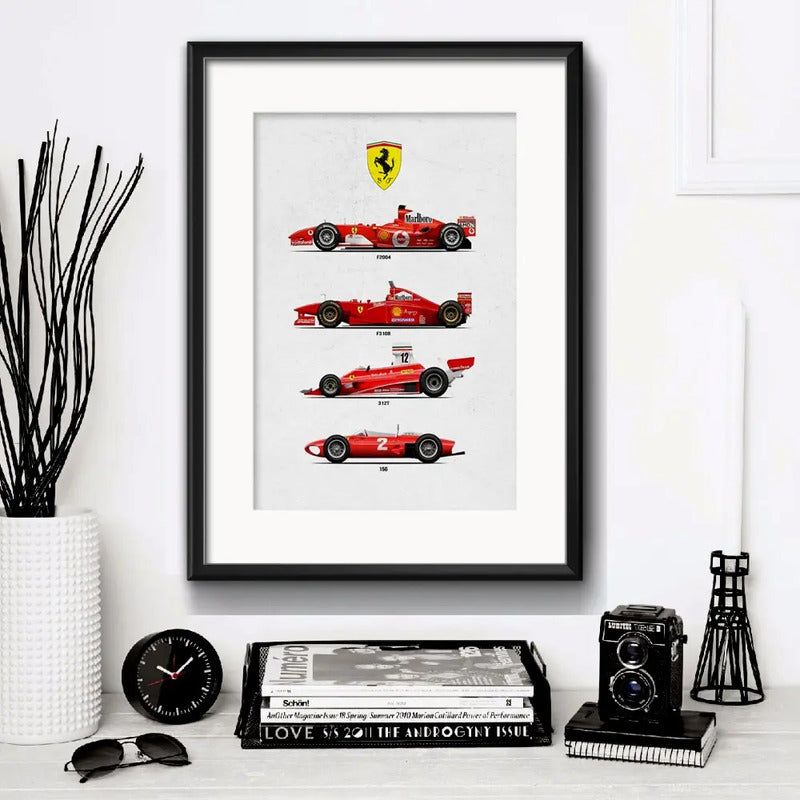 Cuadro Formula 1 Ferrari Autos Carrera Modelos Con Paspartu