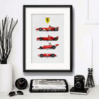 Cuadro Formula 1 Ferrari Autos Carrera Modelos Con Paspartu