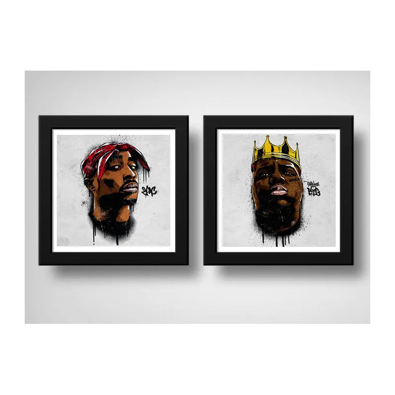 Set 2 Cuadros Tupac Notorious Big Rap Musica Decoracion