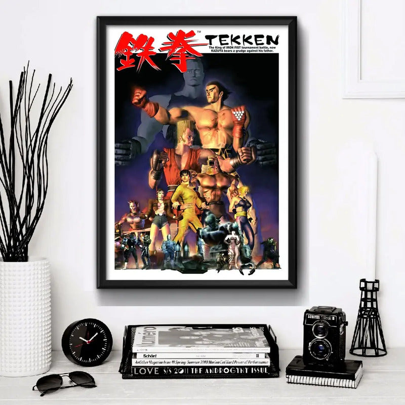 Cuadro Tekken Game Retro Namco Videojuego Gamer Decoracion Marco Negro