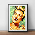 Cuadro Carmen Miranda Brasil Samba Decoracion Con Paspartú Marco Negro