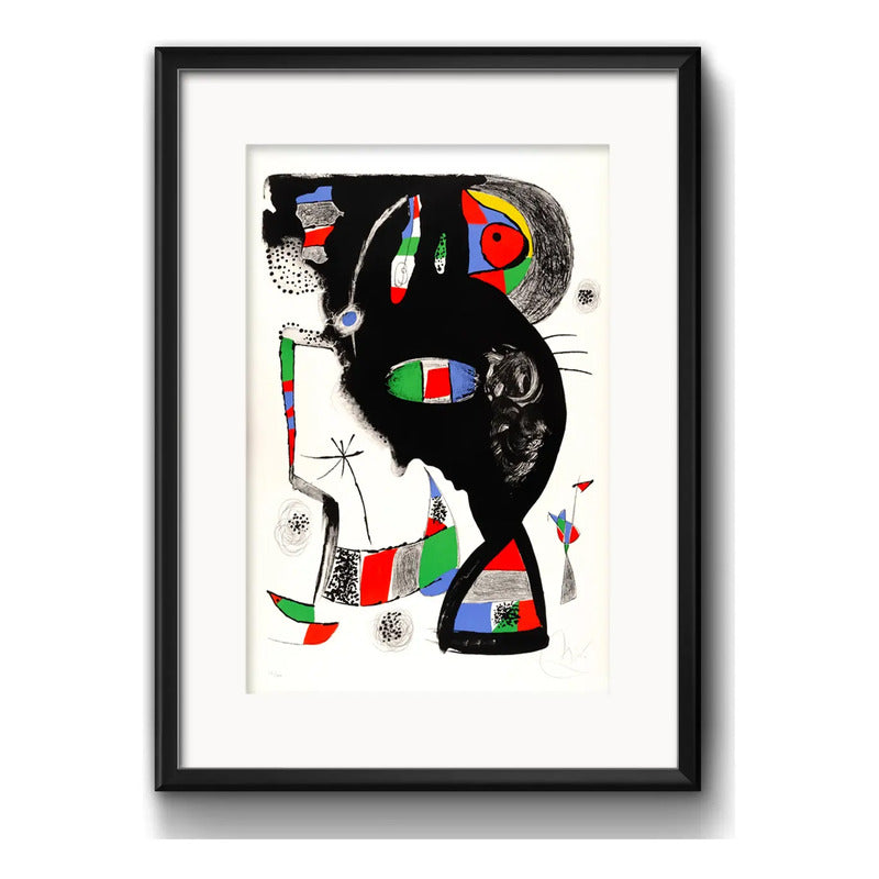 Cuadro Joan Miró 42 Rue Blomet Arte Abstracto Con Paspartú Marco Negro