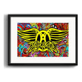 Cuadro Aerosmith Rock Banda Show Decoracion Con Paspartú Marco Negro